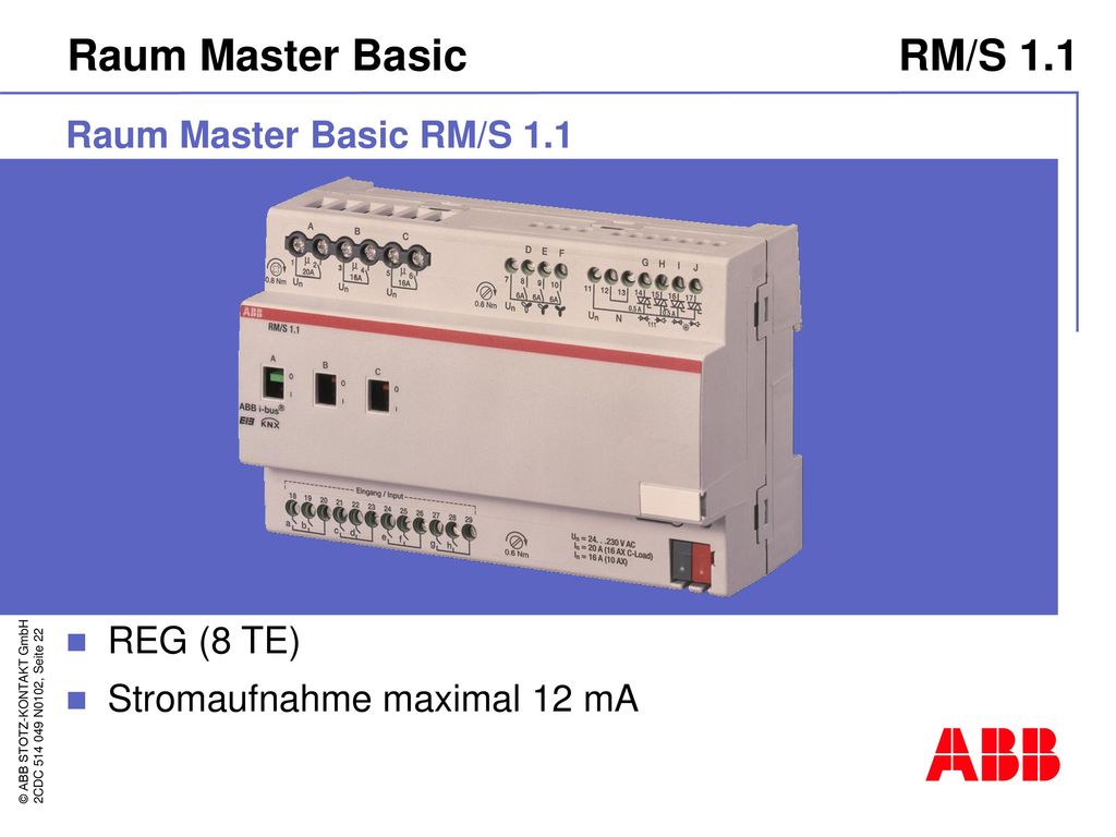 Raum Master Basic RM/S 1.1 Raum Master Basic RM/S 1.1 REG (8 TE)