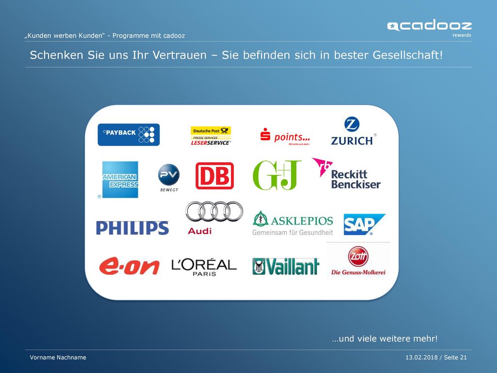 Schenken Sie uns Ihr Vertrauen – Sie befinden sich in bester Gesellschaft!