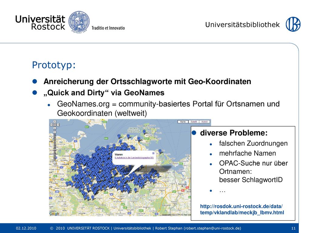 Prototyp: Anreicherung der Ortsschlagworte mit Geo-Koordinaten