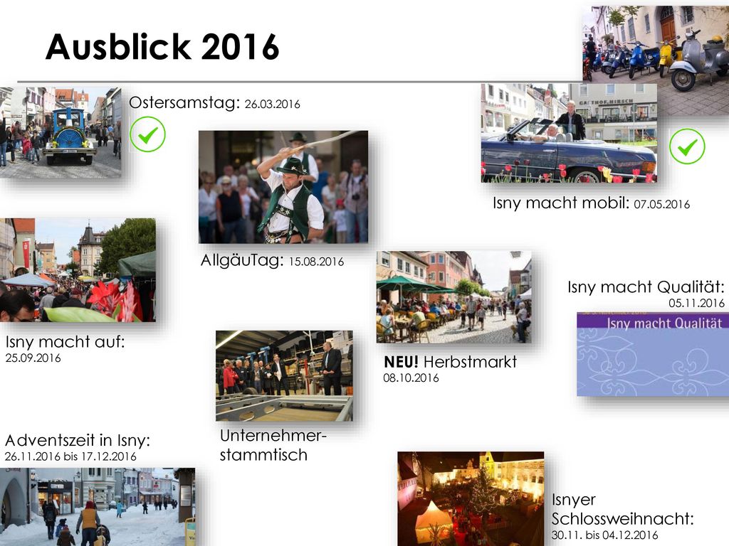 Ausblick 2016 Ostersamstag: Isny macht mobil: