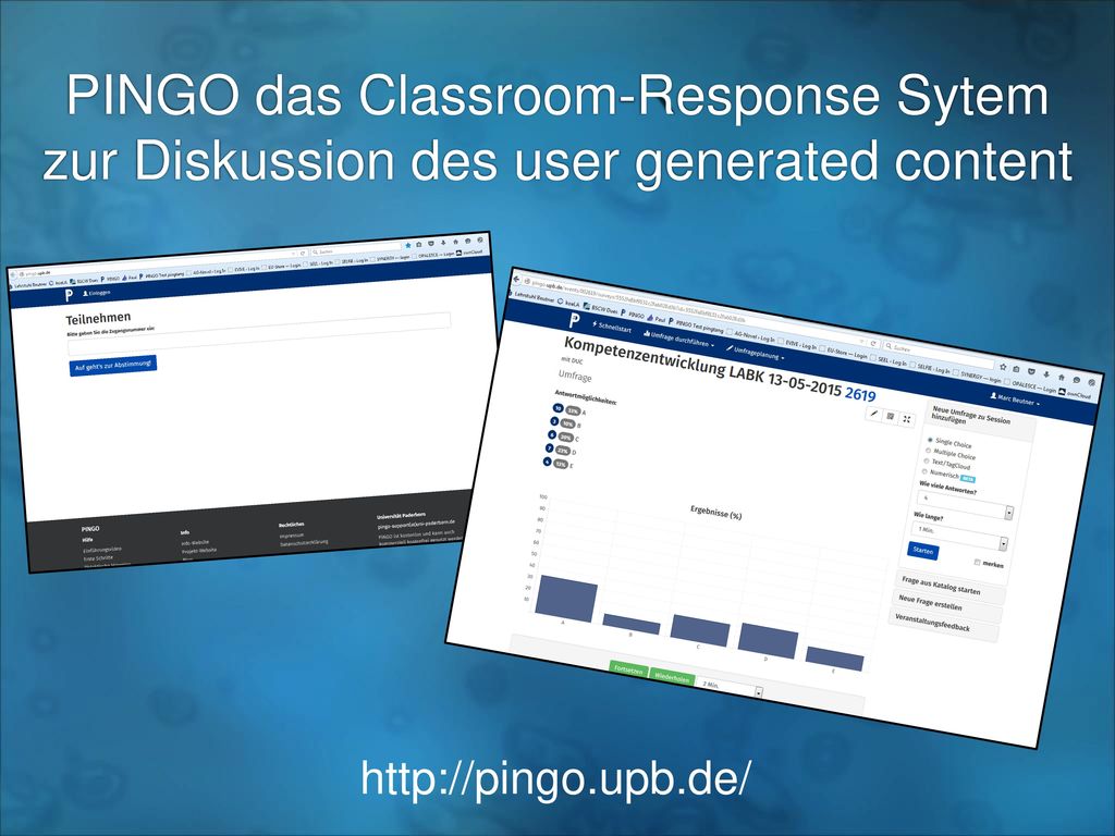 PINGO das Classroom-Response Sytem zur Diskussion des user generated content