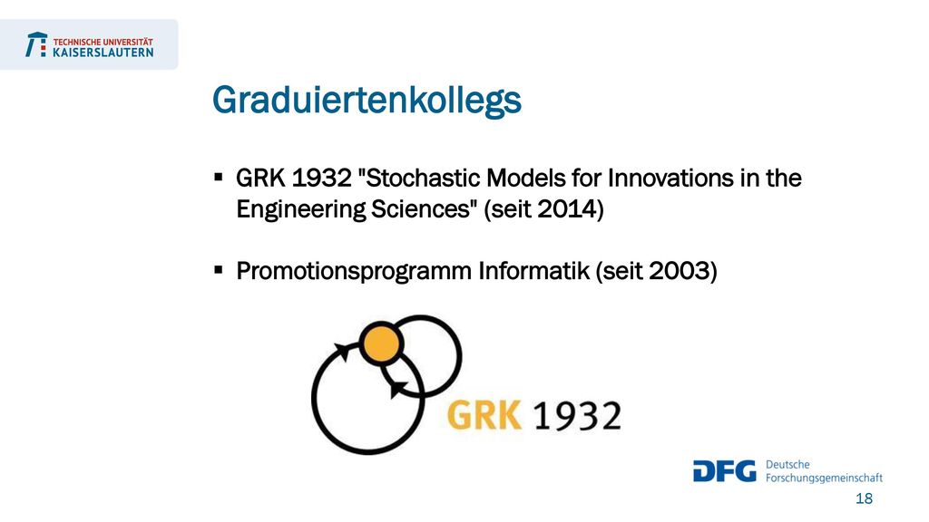 Graduiertenkollegs GRK 1932 Stochastic Models for Innovations in the Engineering Sciences (seit 2014)