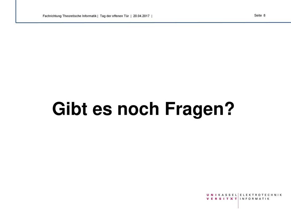 Fachrichtung Theoretische Informatik | Tag der offenen Tür |