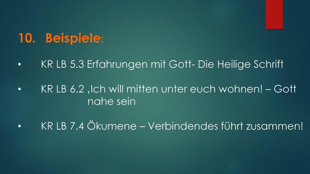 Beispiele: KR LB 5.3 Erfahrungen mit Gott- Die Heilige Schrift