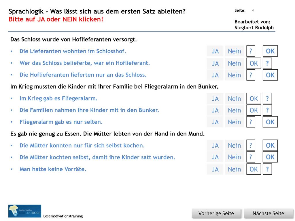 Sprachlogik – Was lässt sich aus dem ersten Satz ableiten