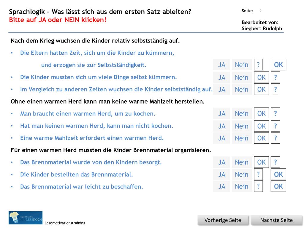 Sprachlogik – Was lässt sich aus dem ersten Satz ableiten