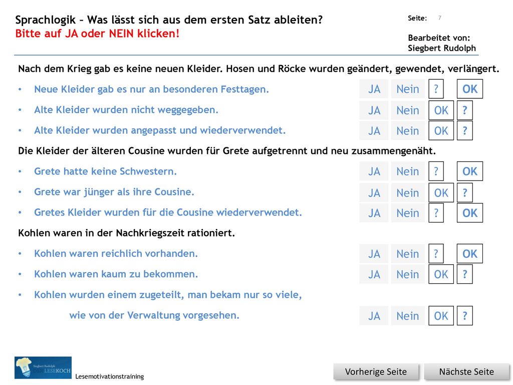 Sprachlogik – Was lässt sich aus dem ersten Satz ableiten