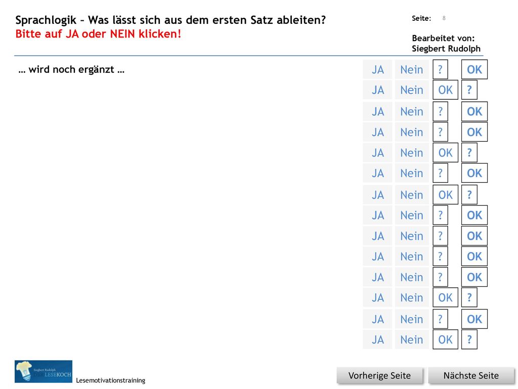 Sprachlogik – Was lässt sich aus dem ersten Satz ableiten