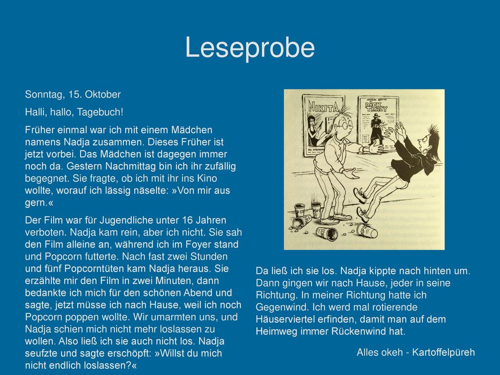 Leseprobe Sonntag, 15. Oktober Halli, hallo, Tagebuch!