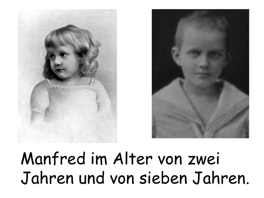 Manfred im Alter von zwei Jahren und von sieben Jahren.