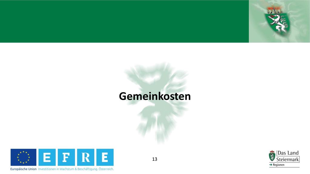 Gemeinkosten Nicht alle, die PK haben, haben eine GK-Pauschale budgetiert.