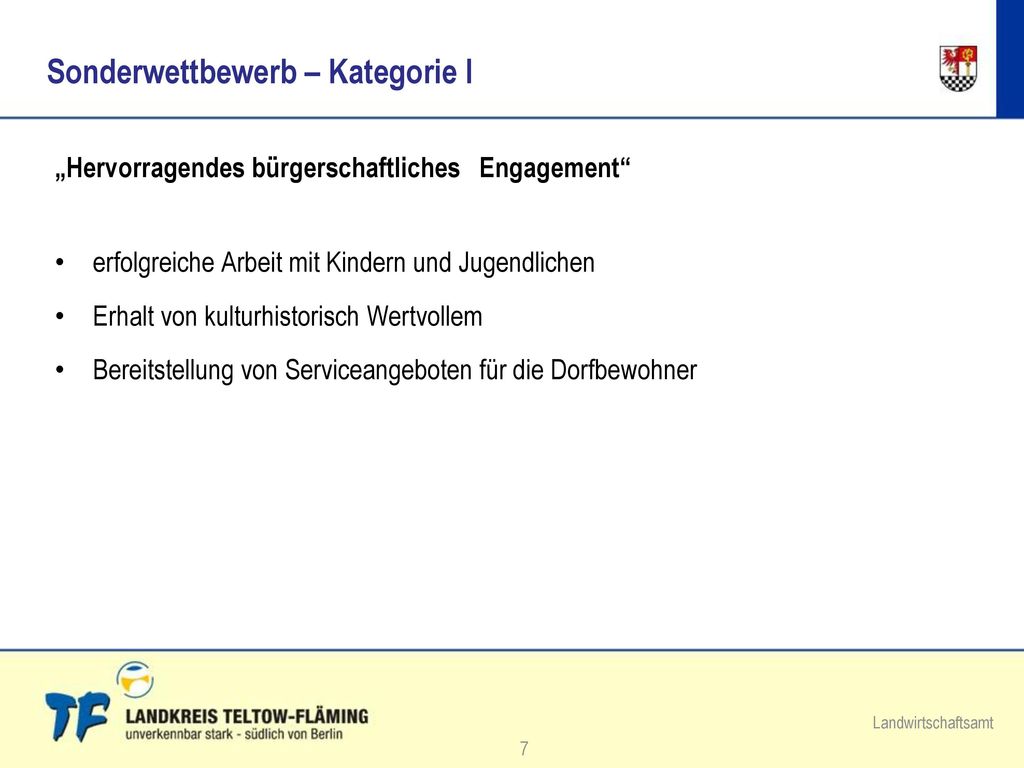 Sonderwettbewerb – Kategorie I