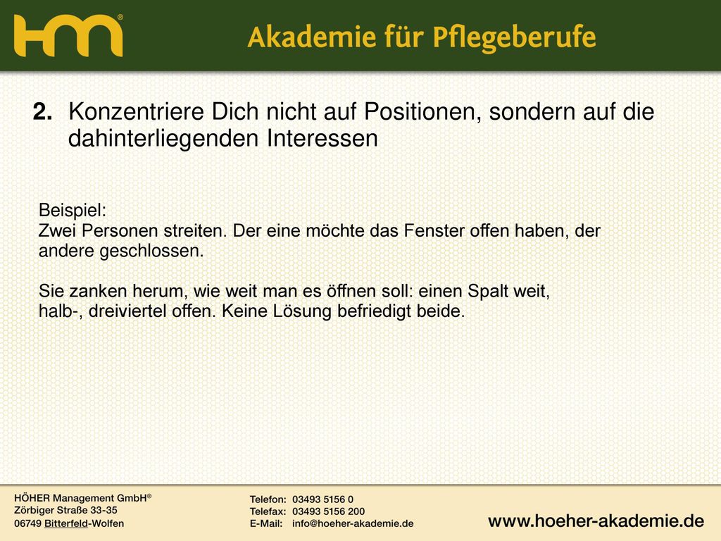 2. Konzentriere Dich nicht auf Positionen, sondern auf die
