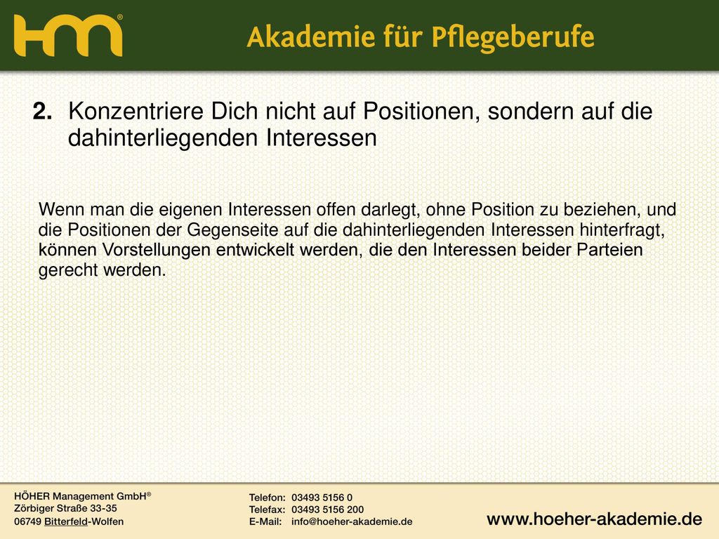 2. Konzentriere Dich nicht auf Positionen, sondern auf die