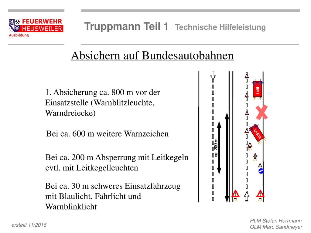 Absichern auf Bundesautobahnen