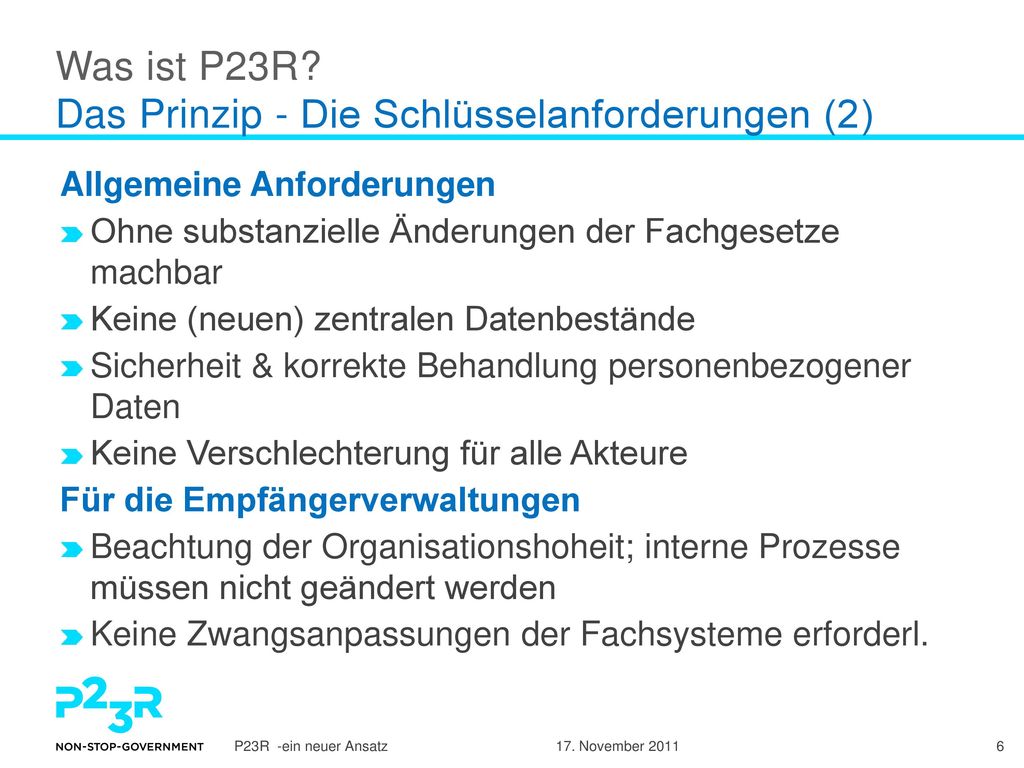 Was ist P23R Das Prinzip - Die Schlüsselanforderungen (2)