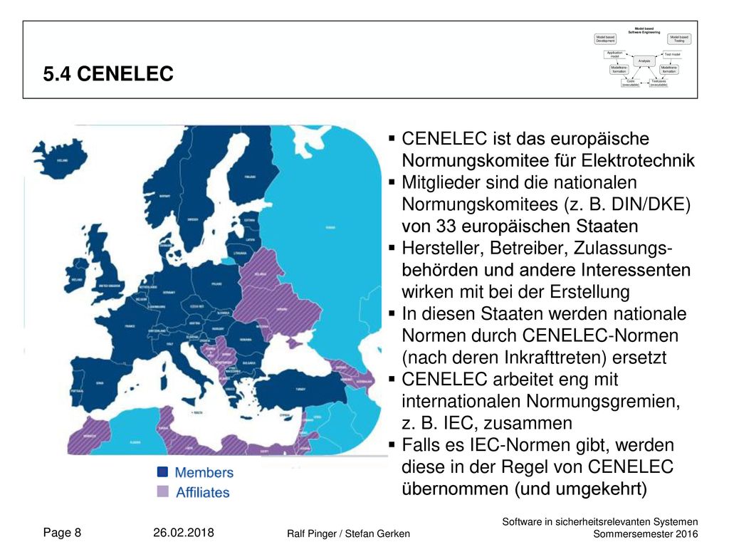 5.4 CENELEC CENELEC ist das europäische Normungskomitee für Elektrotechnik.