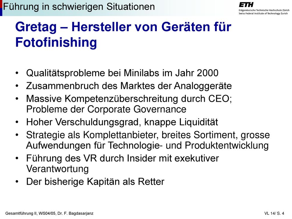 Gretag – Hersteller von Geräten für Fotofinishing