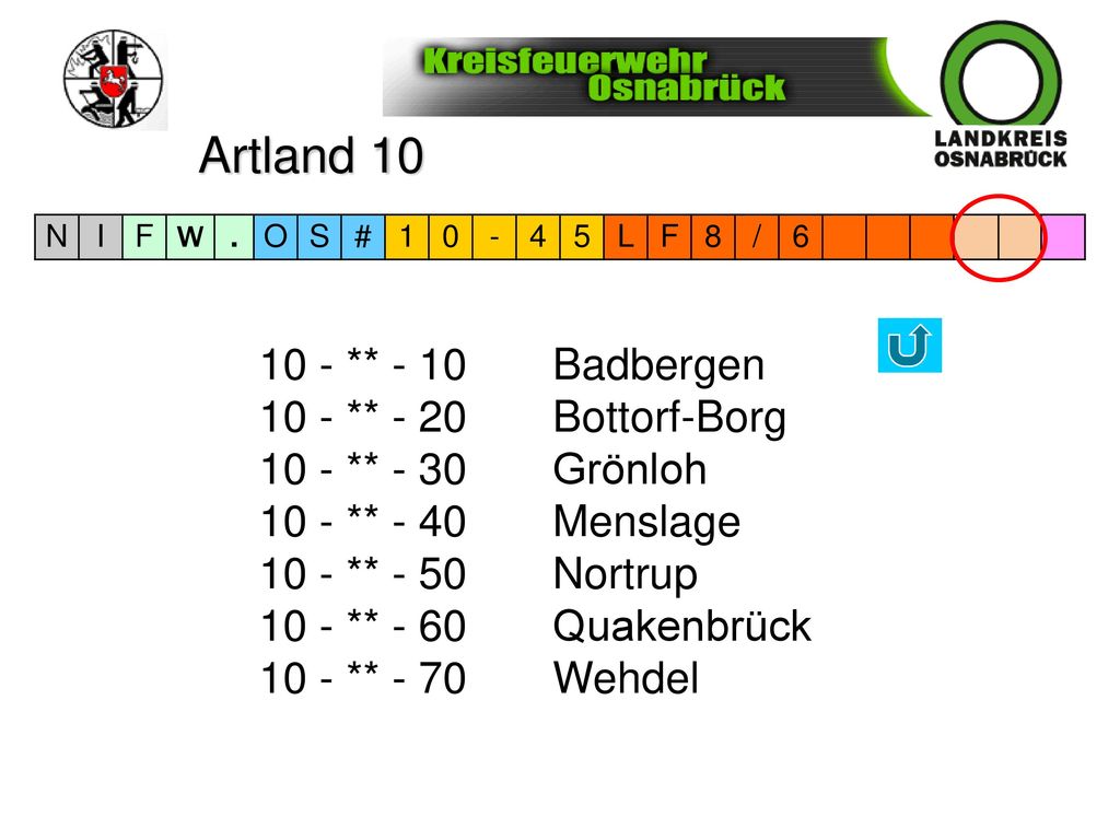 Artland ** - 10 Badbergen 10 - ** - 20 Bottorf-Borg