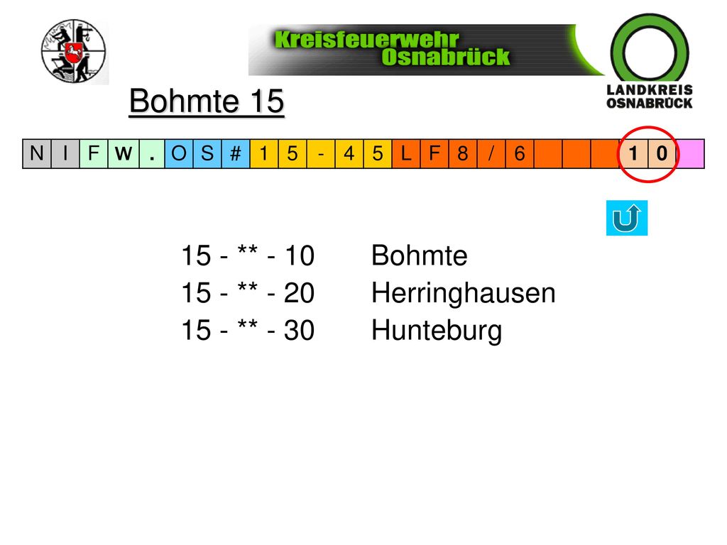 Bohmte ** - 10 Bohmte 15 - ** - 20 Herringhausen