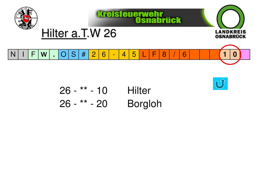 Hilter a.T.W ** - 10 Hilter 26 - ** - 20 Borgloh N I F W . O S