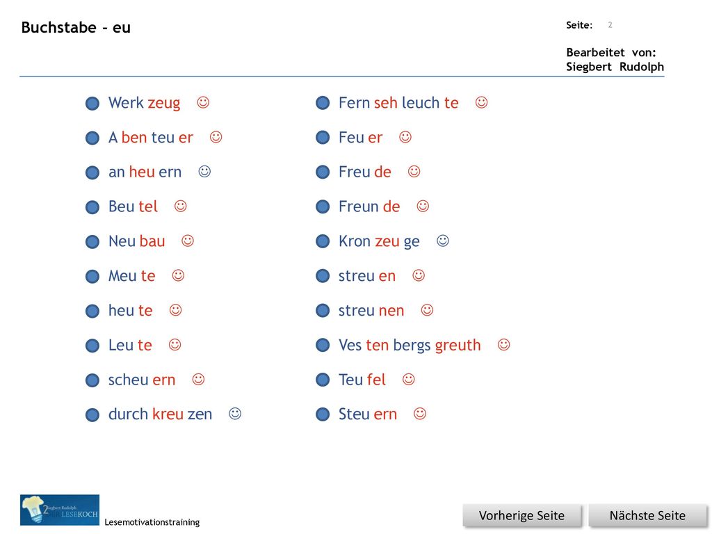 Buchstabe - eu Werk zeug J Fern seh leuch te J A ben teu er J Feu er J
