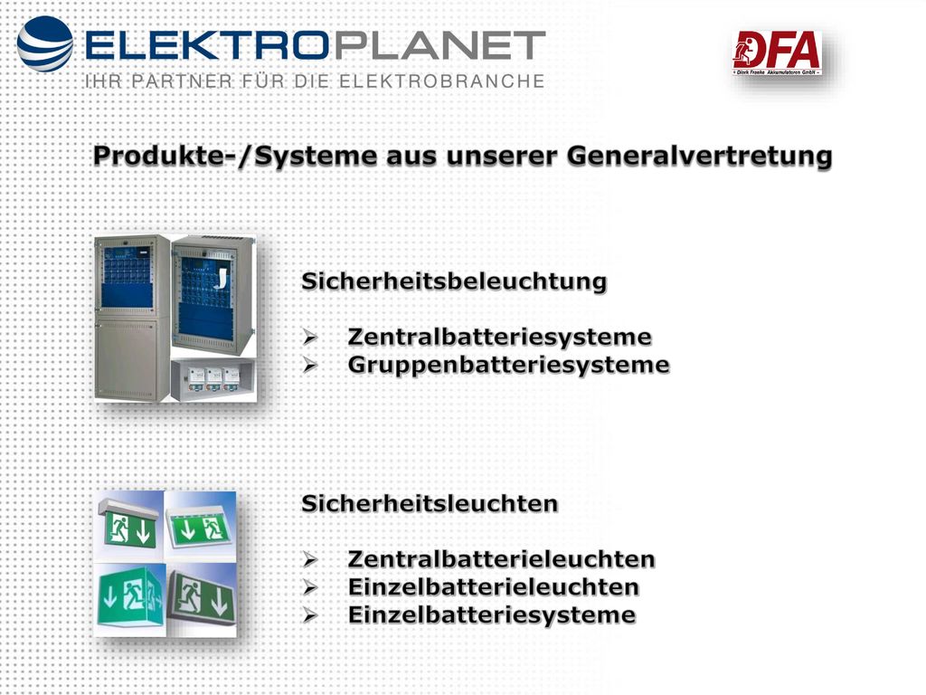 Produkte-/Systeme aus unserer Generalvertretung