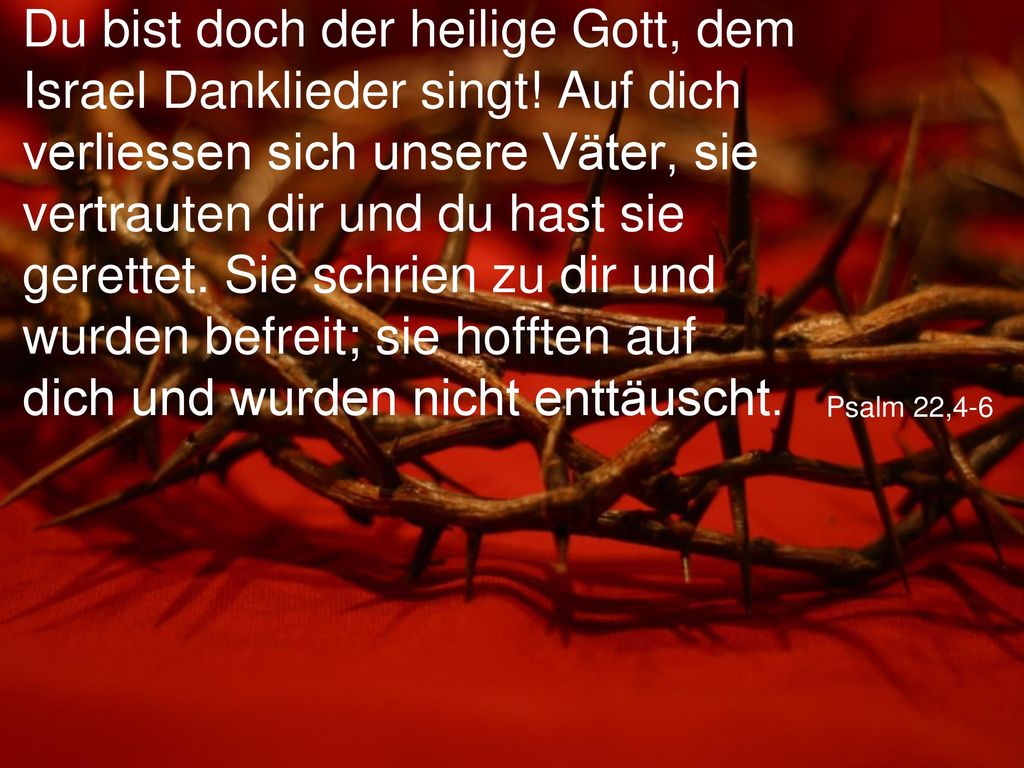 Du bist doch der heilige Gott, dem Israel Danklieder singt