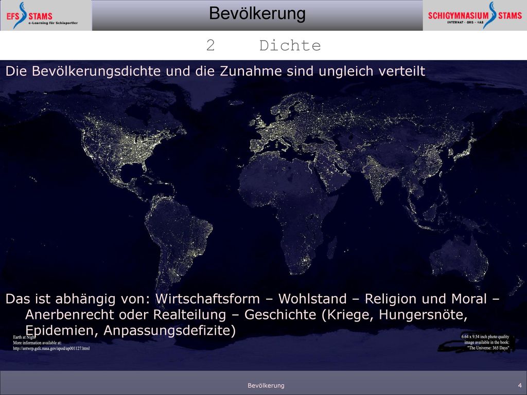 2 Dichte Die Bevölkerungsdichte und die Zunahme sind ungleich verteilt
