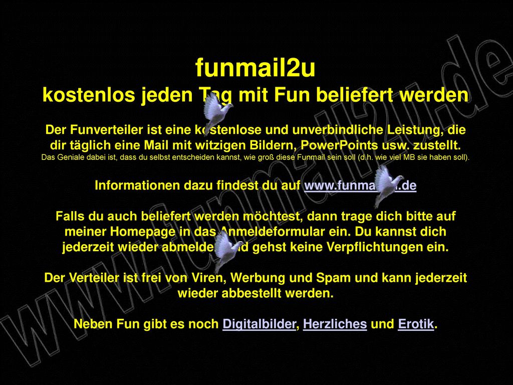funmail2u kostenlos jeden Tag mit Fun beliefert werden