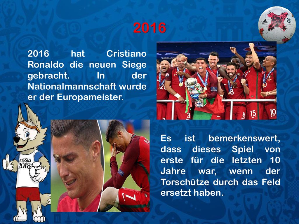 hat Cristiano Ronaldo die neuen Siege gebracht. In der Nationalmannschaft wurde er der Europameister.