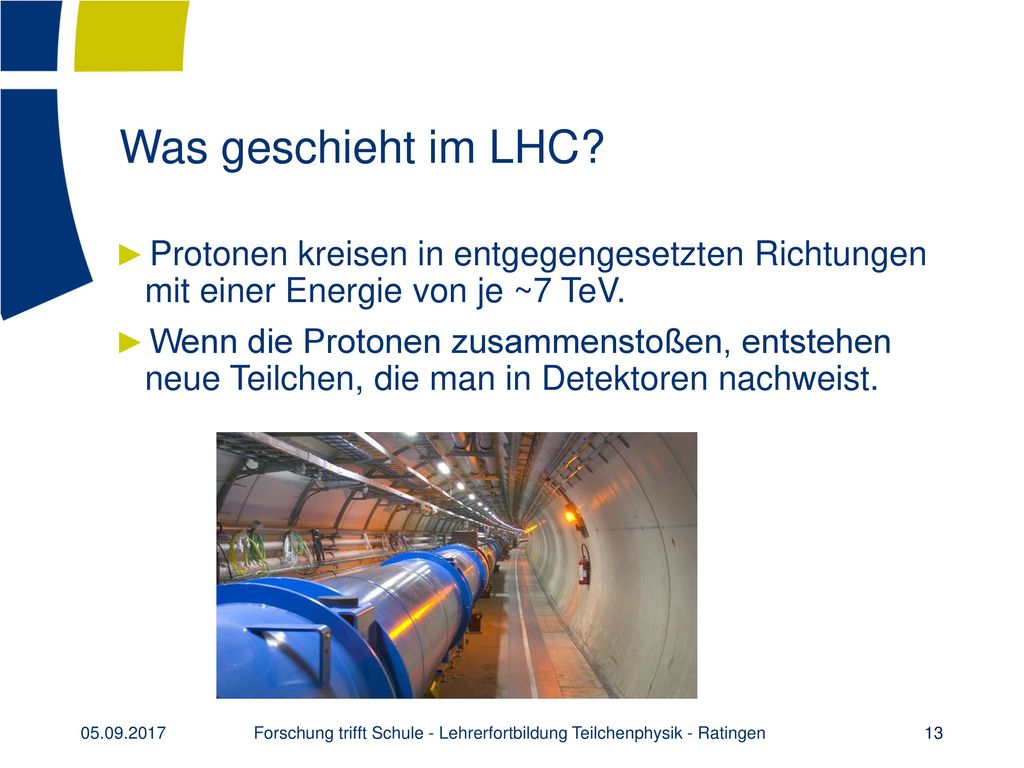 Forschung trifft Schule - Lehrerfortbildung Teilchenphysik - Ratingen
