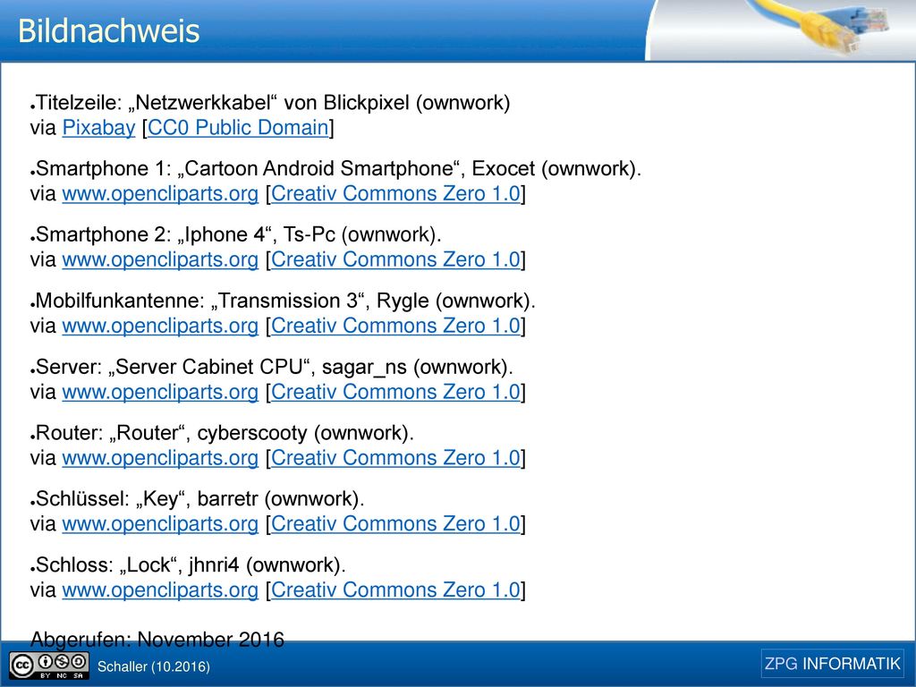 Bildnachweis Titelzeile: „Netzwerkkabel von Blickpixel (ownwork) via Pixabay [CC0 Public Domain]
