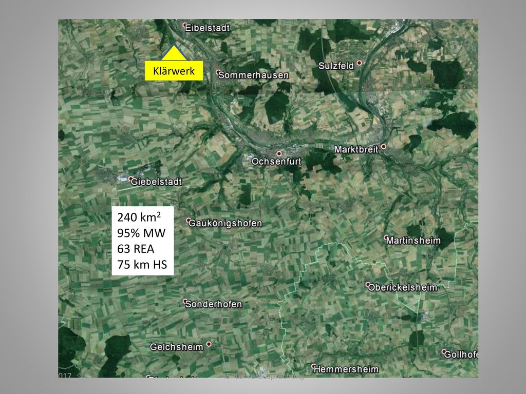 240 km2 95% MW 63 REA 75 km HS Klärwerk
