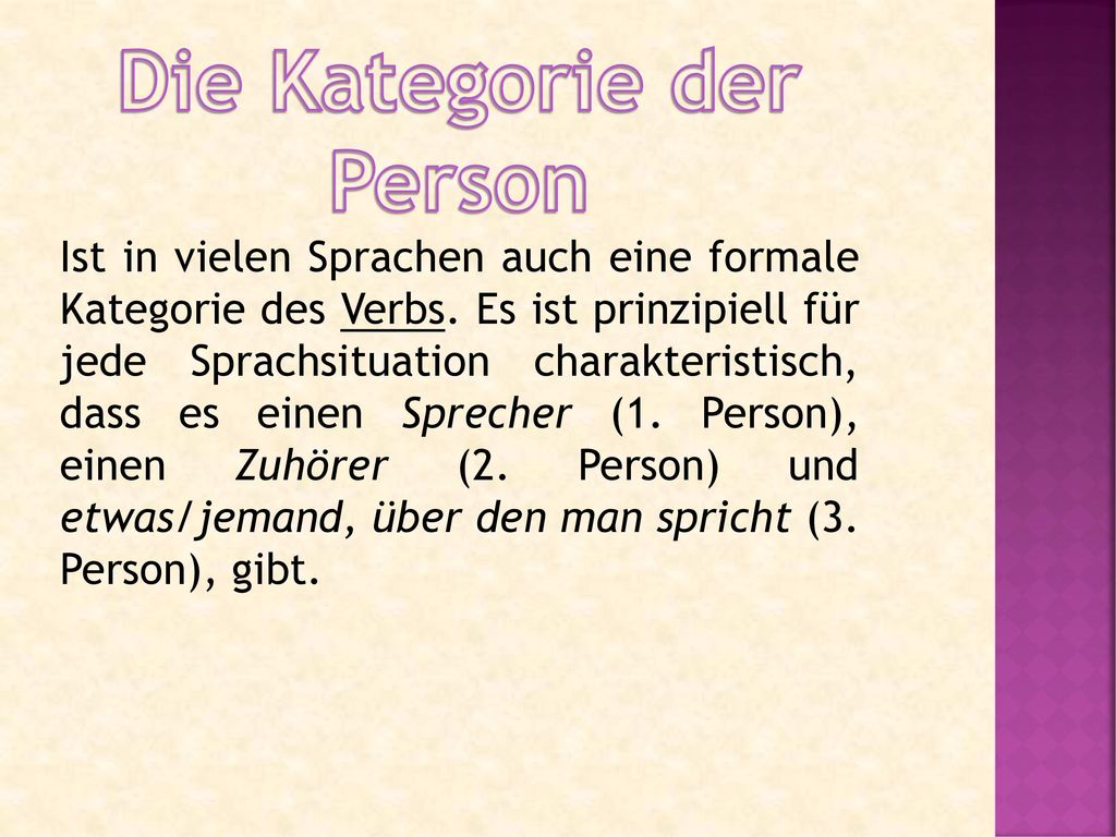 Die Kategorie der Person
