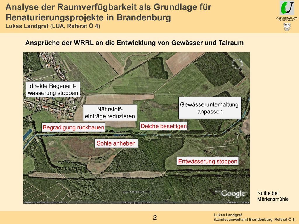 Ansprüche der WRRL an die Entwicklung von Gewässer und Talraum