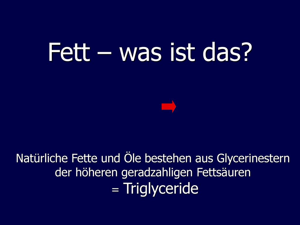 Fett – was ist das H2-C-OH + HOOC-(CH2)14-CH3. H-C-OH + HOOC-(CH2)14-CH3. Glycerin Palmitinsäure.