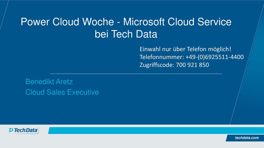 Power Cloud Woche - Microsoft Cloud Service bei Tech Data