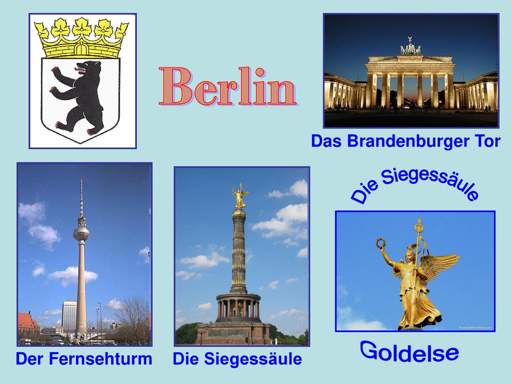 Berlin Das Brandenburger Tor Der Fernsehturm Die Siegessäule