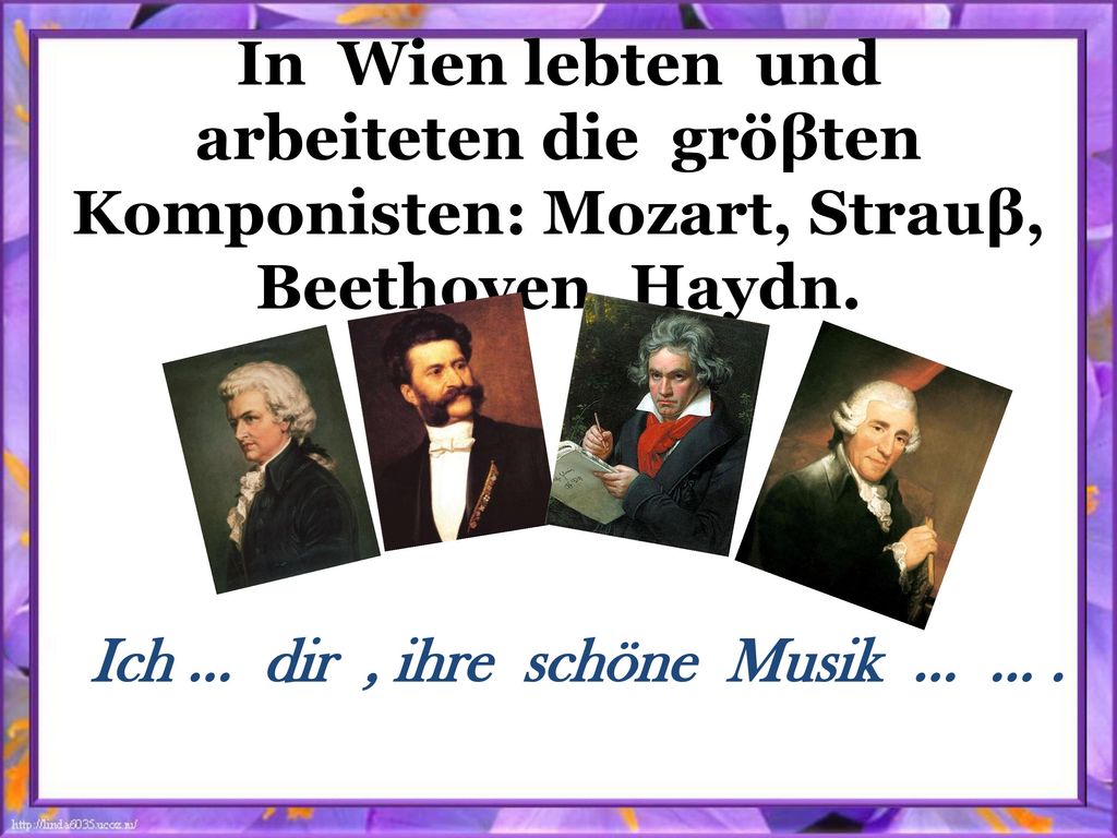 Ich … dir , ihre schöne Musik … … .