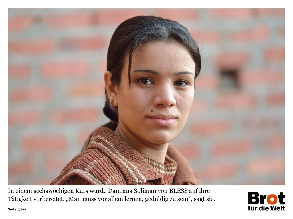 In einem sechswöchigen Kurs wurde Damiana Soliman von BLESS auf ihre Tätigkeit vorbereitet.