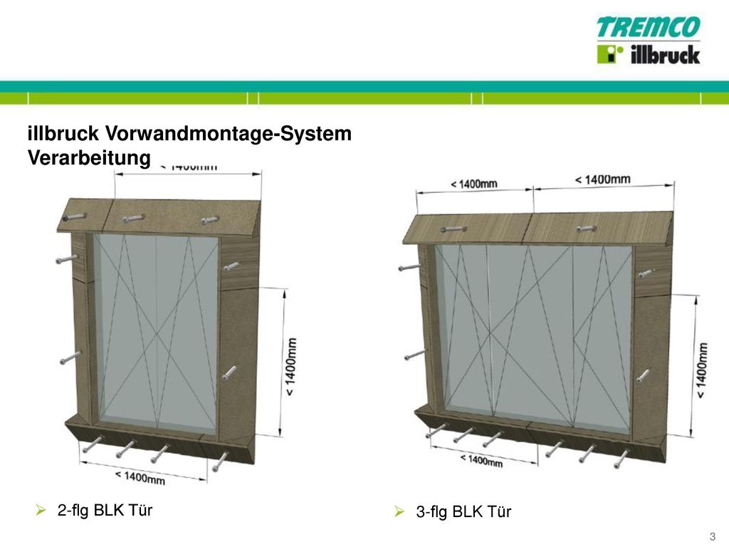 illbruck Vorwandmontage-System Verarbeitung