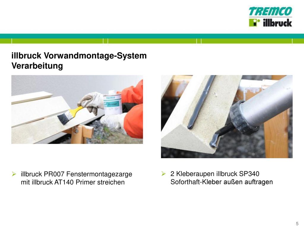 illbruck Vorwandmontage-System Verarbeitung