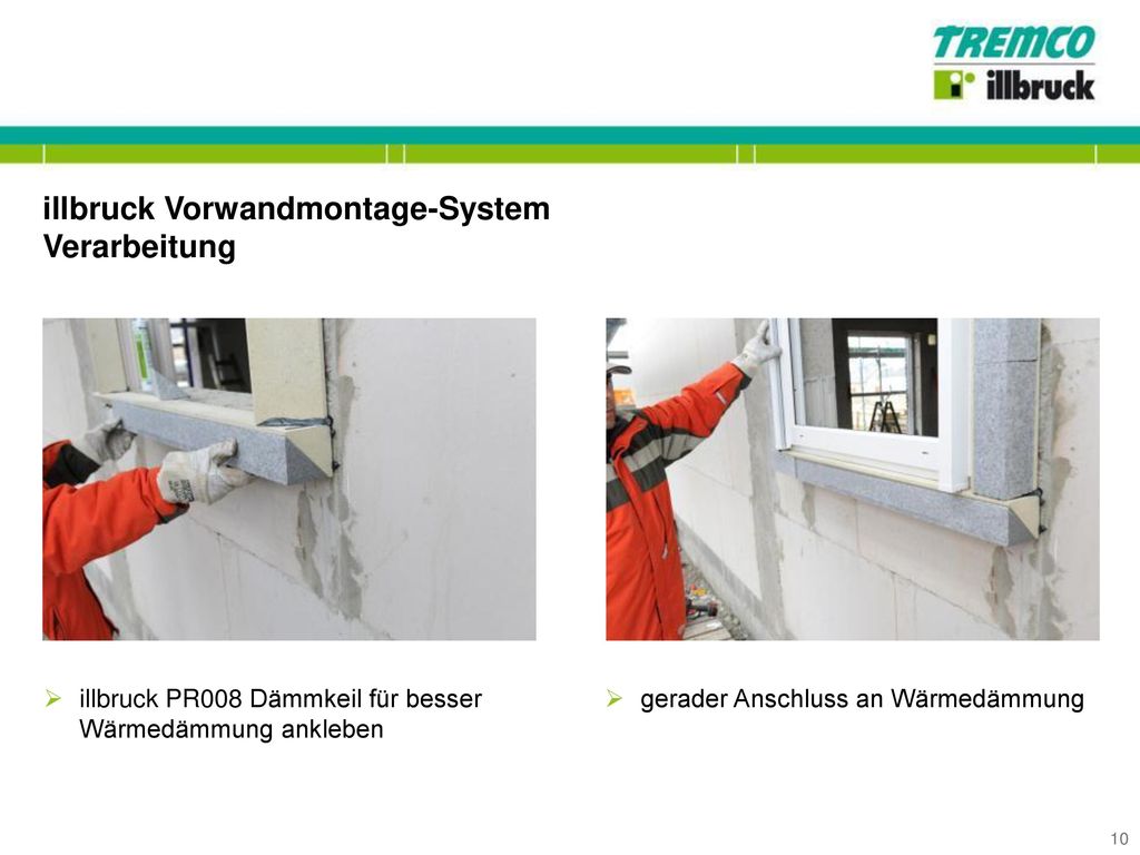 illbruck Vorwandmontage-System Verarbeitung