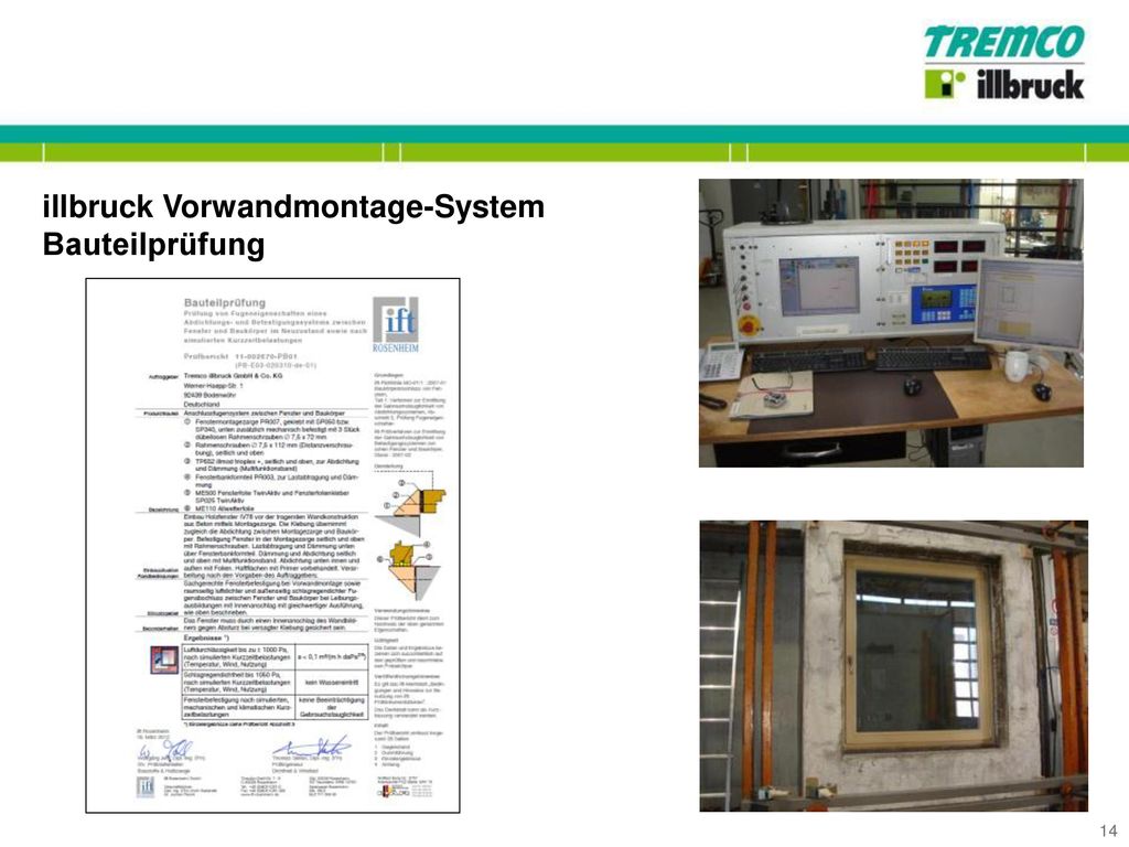 illbruck Vorwandmontage-System Bauteilprüfung