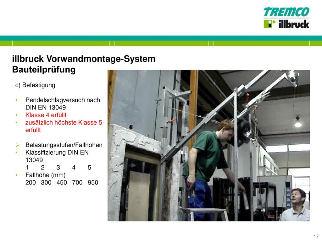 illbruck Vorwandmontage-System Bauteilprüfung