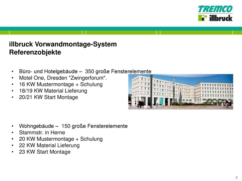 illbruck Vorwandmontage-System Referenzobjekte