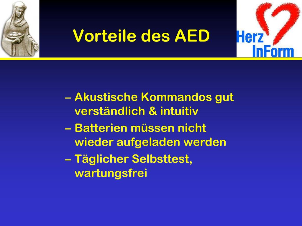 Vorteile des AED Akustische Kommandos gut verständlich & intuitiv