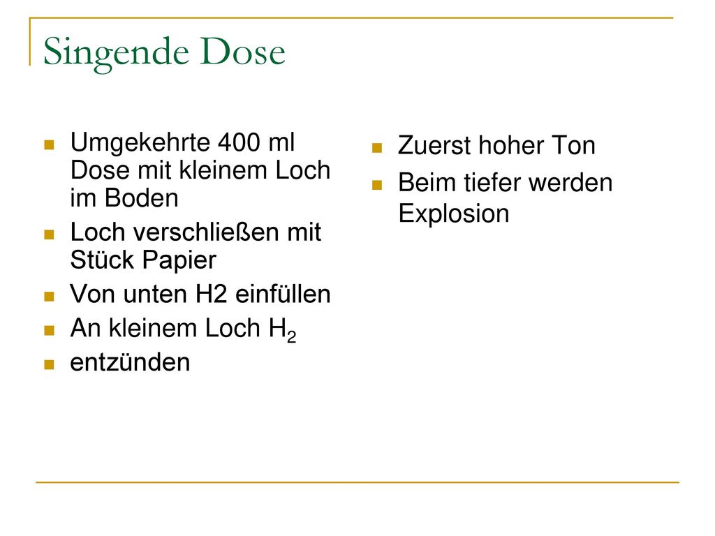 Singende Dose Umgekehrte 400 ml Dose mit kleinem Loch im Boden