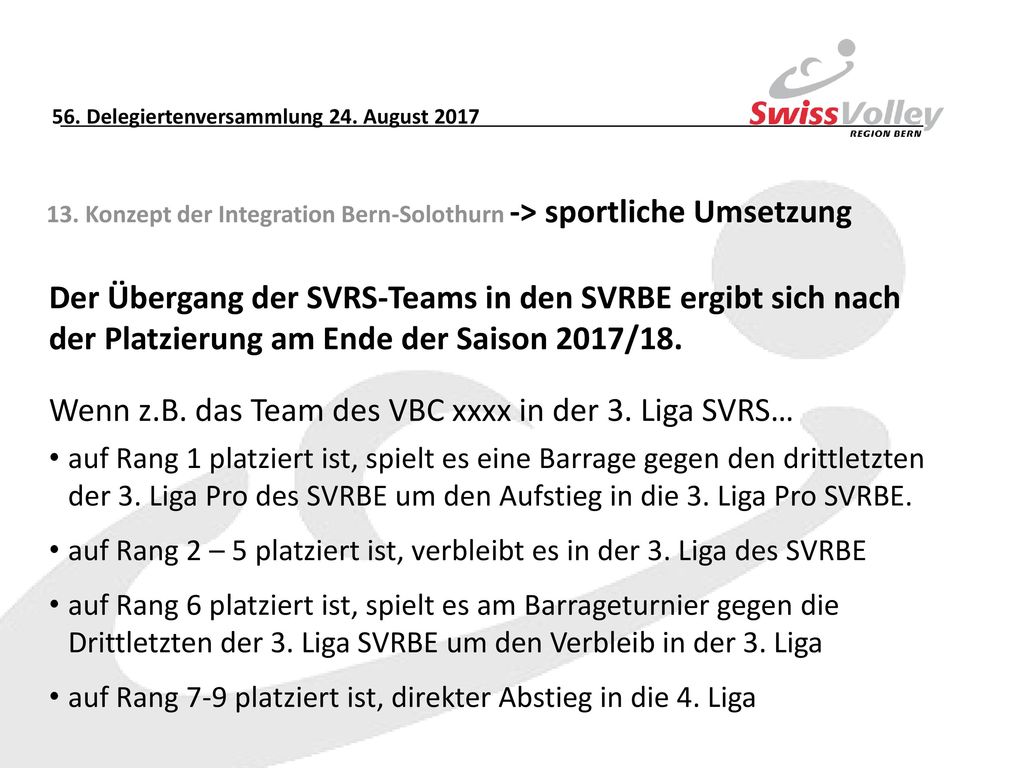 Wenn z.B. das Team des VBC xxxx in der 3. Liga SVRS…